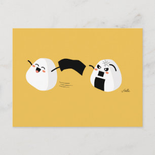 Kawaii Onigiri Running Briefkaart