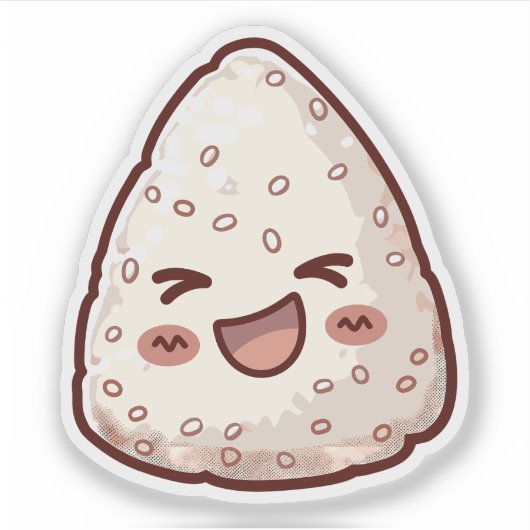 Kawaii Onigiri Sticker (Voorkant)