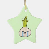 Kawaii Onion Keramisch Ornament (Rechts)