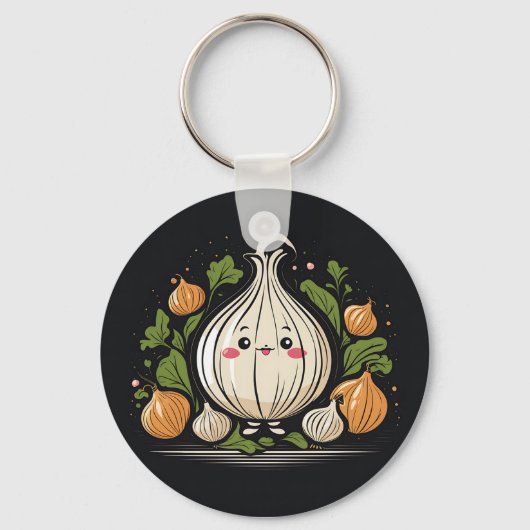 Kawaii Onion Keuken Sleutelhanger (Voorkant)