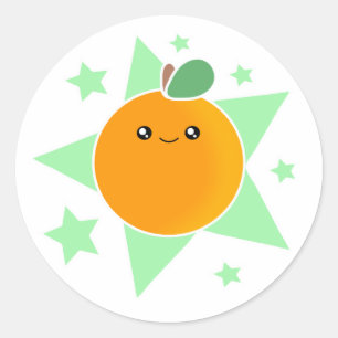 Kawaii Oranje Burst Stickers