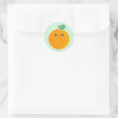 Kawaii Oranje Ronde Sticker (Tas)