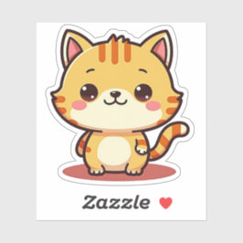 Kawaii oranje tabby katje – slapende pose sticker