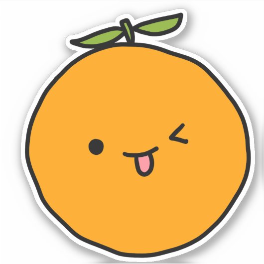 Kawaii Oranje vruchten Sticker (Voorkant)