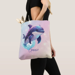 Kawaii Orka Moordwalvis Persoonlijke Blauwe & Roze Draagtas