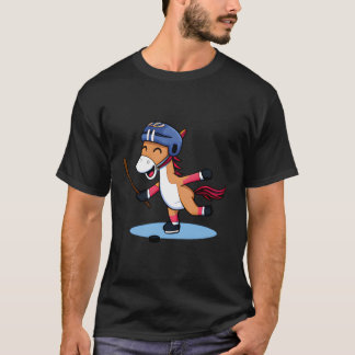 Kawaii Paard ijshockeyspeler T-shirt