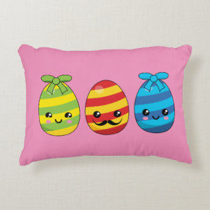 Kawaii Paaseieren met ribbons Accent Kussen