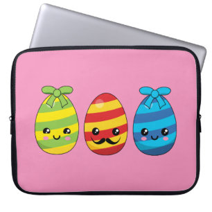 Kawaii Paaseieren met ribbons Laptop Sleeve