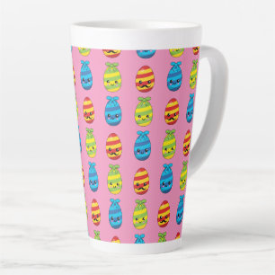 Kawaii Paaseieren met ribbons Latte Mok