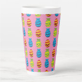 Kawaii Paaseieren met ribbons Latte Mok (Voorkant)