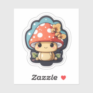 Kawaii paddenstoel schattig grafisch sticker