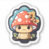 Kawaii paddenstoel schattig grafisch sticker (Voorkant)
