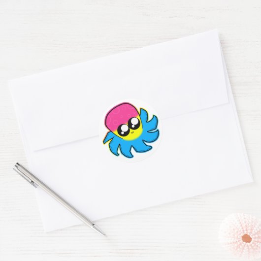 Kawaii Pan Pride Octopus Stickers (Enveloppe)