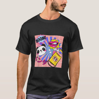 Kawaii Panda Aardbei Milkshake Japanse Anime T-shirt