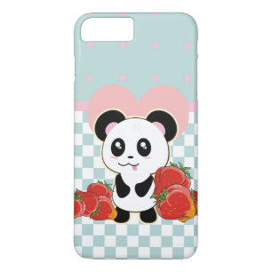 Kawaii Panda aardbeien schattig iPhone 8 Plus / 7 Plus Hoesje