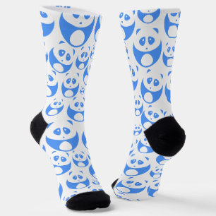 Kawaii Panda Baby Blue en White Pattern Sokken