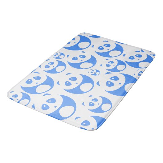 Kawaii Panda Baby Blue en WhitePattern Badmat (Gekanteld)