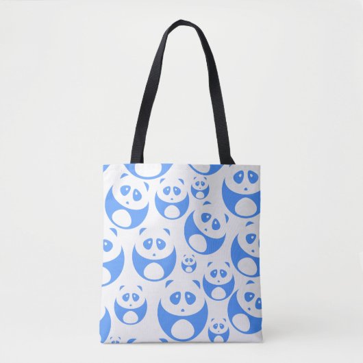 Kawaii Panda Baby Blue en WhitePattern Draagtas (Voorkant)