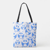 Kawaii Panda Baby Blue en WhitePattern Draagtas (Achterkant)