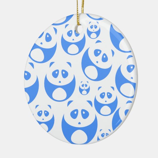 Kawaii Panda Baby Blue en WhitePattern Keramisch Ornament (Links)