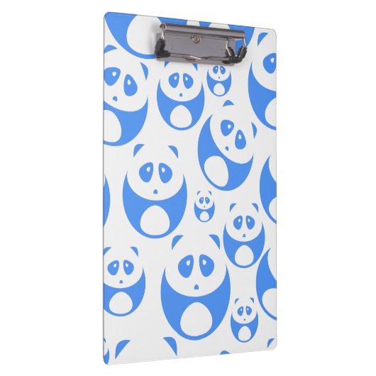 Kawaii Panda Baby Blue en WhitePattern Klembord (Rechts)