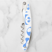 Kawaii Panda Baby Blue en WhitePattern Kurkentrekker (Voorkant)