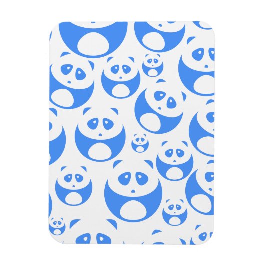 Kawaii Panda Baby Blue en WhitePattern Magneet (Verticaal)