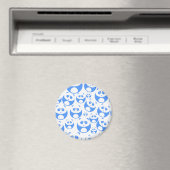 Kawaii Panda Baby Blue en WhitePattern Magneet (Insitu (Vaatwasser))