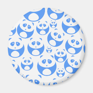 Kawaii Panda Baby Blue en WhitePattern Magneet