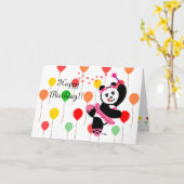 Kawaii Panda Ballet Dancer Overweging verjaardag Kaart (Gele Bloem)