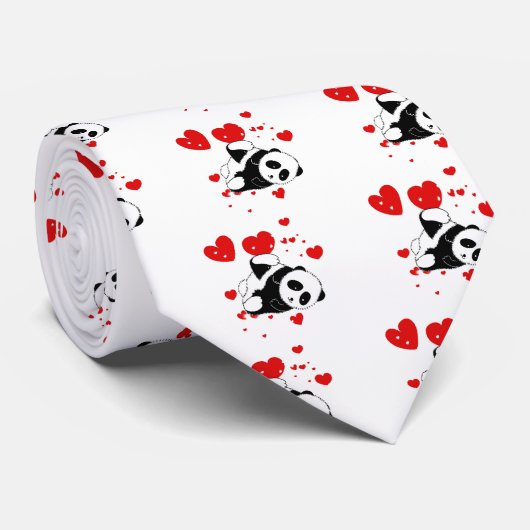 Kawaii Panda Beer Funny Cute Named Gifts Stropdas (Opgerold)