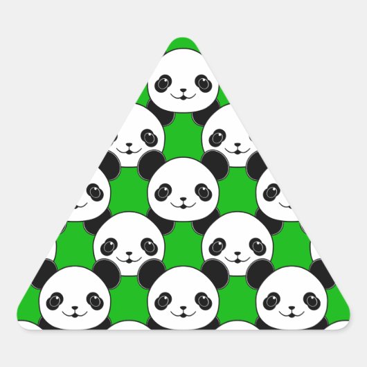 Kawaii Panda Beer Pattern Driehoek Sticker (Voorkant)