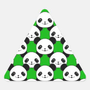 Kawaii Panda Beer Pattern Driehoek Sticker