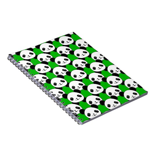 Kawaii Panda Beer Pattern Notitieboek (Rechterzijde)