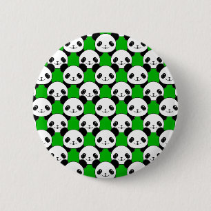 Kawaii Panda Beer Pattern Ronde Button 5,7 Cm