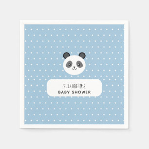 Kawaii Panda Blue boy baby shower polka stippen Servet