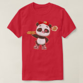 Kawaii Panda Cute Animal Pizza Delivery Funny Pizz T-shirt (Design voorkant)