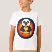 Kawaii Panda Eating Pizza Boba Tea T-shirt (Voorkant)