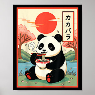Kawaii Panda Eet Ramen Anime Noedels Japanse P Poster