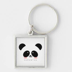 Kawaii Panda  Jouw namen toevoegen Sleutelhanger