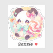 Kawaii Panda Loves Lollipop Sticker (Vel)