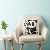 Kawaii Panda met bamboe illustratie Kussen (Stoel)
