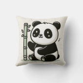 Kawaii Panda met bamboe illustratie Kussen (Achterkant)