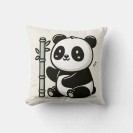 Kawaii Panda met bamboe illustratie Kussen