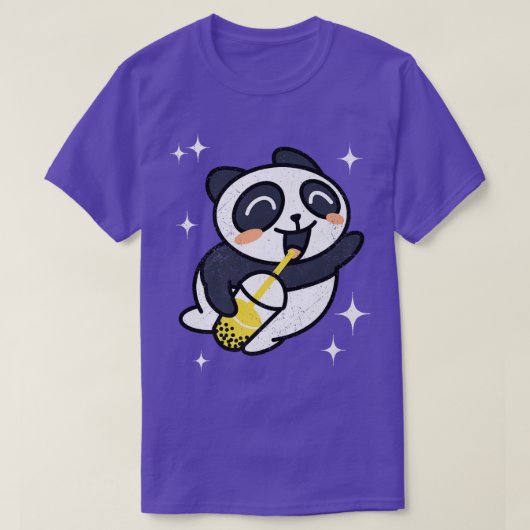 Kawaii Panda met Boba Bubble Tea Premium T-shirt (Design voorkant)