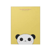 Kawaii Panda over Geel Notitieblok (Gedraaid)