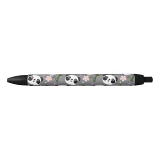Kawaii Panda over grijs Zwarte Inkt Pen