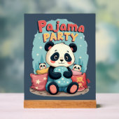Kawaii Panda Pajama Party Gezellig Sleepover Esthe Acryl Bord (Neutraal)
