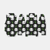 Kawaii Panda Patroon Bamboe in Zwart Wit Groen Bedankdoosjes (Uitgevouwen)