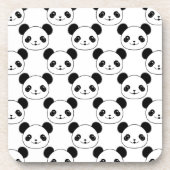 Kawaii Panda-patroon in zwart-wit Onderzetter (Voorkant)